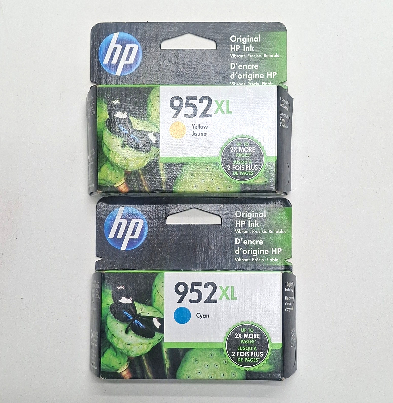 HP 952XL Genuine Cyan & Yellow Ink Cartridges Exp Nov 2021/May 2022