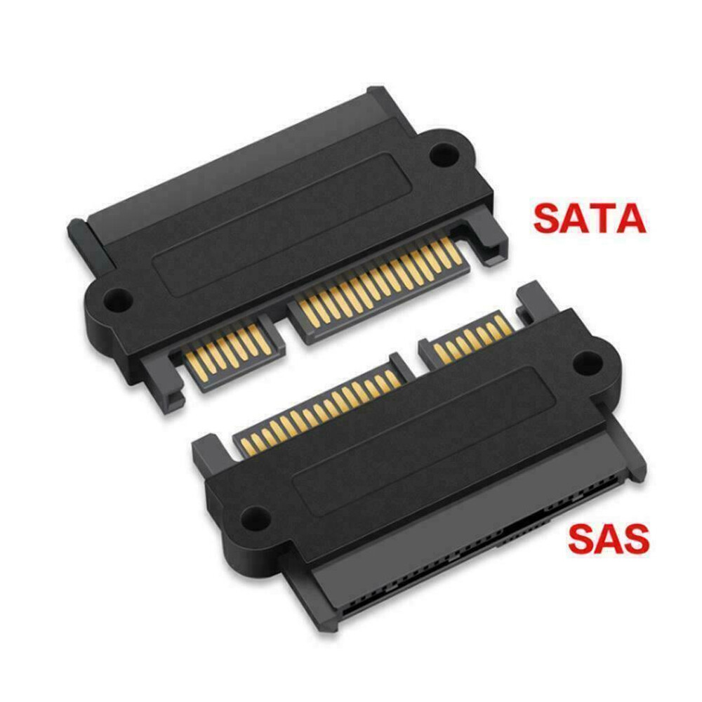 2pcs SFF-8482 Computer Cable Connectors SAS to SATA 22 pin HDD Raid Adapter US