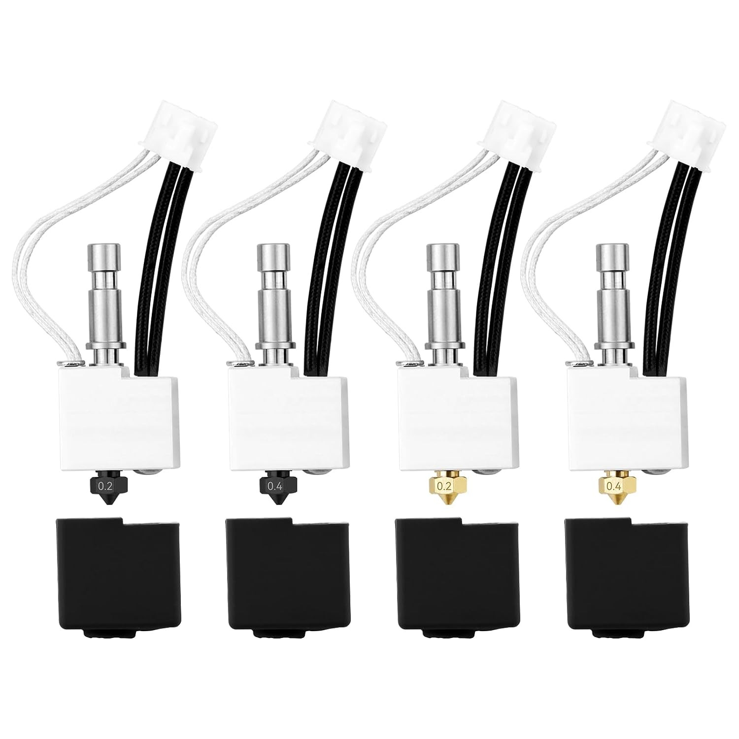 3D Printer S1C Hotend 4Pack Hardened Hotend for Kobra S1 Combo 0.2Mm+0.4Mm