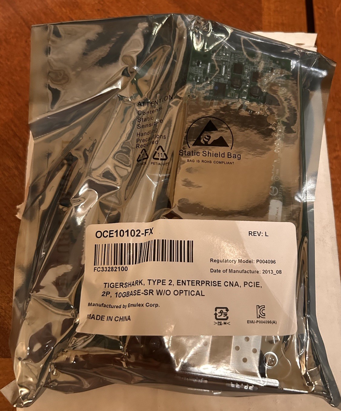 Emulex OCe10102-FX Dual Port 10GbE FCoE CNA PCIe Network Adapter P004096
