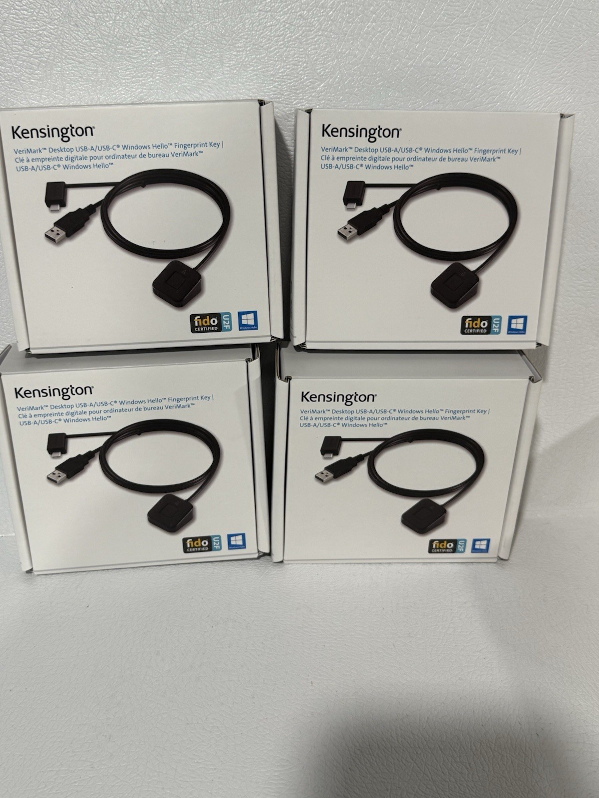 Kensington VeriMark Desktop USB-A/USB-C Windows Hello Fingerprint Key FIDO U2F