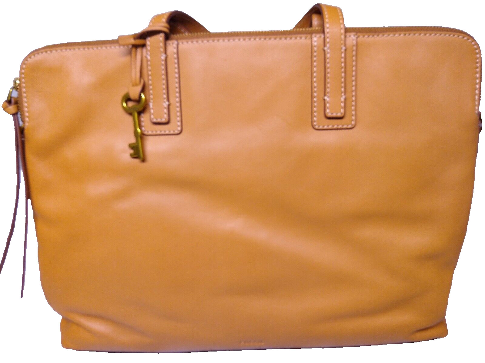 Fossil Emma Tan Leather Laptop Bag Shoulder Hand Carry MSRP $298 Commuter NWT
