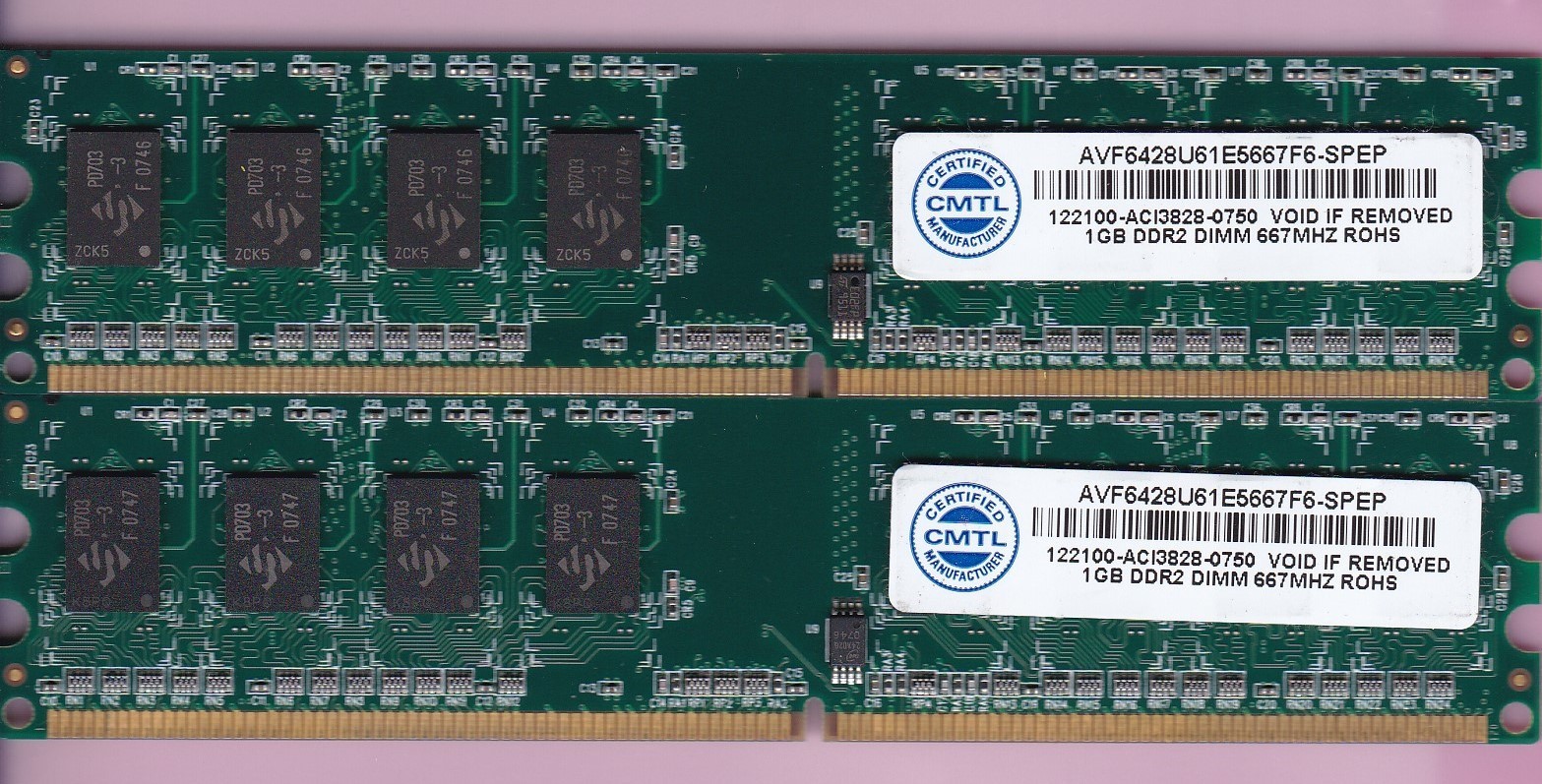 2GB 2x1GB PC2 5300 AVANT AVF6428U61E5667F6-SPEP SPECTEK DDR2-667 DESKTOP RAM KIT