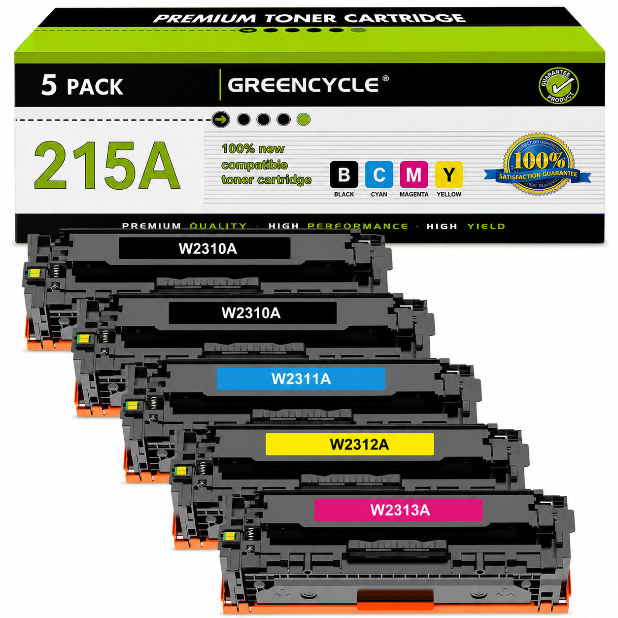 5x Color Toner W2310A Compatible with HP 215A Pro M155 M182nw M183fw MFP Chip