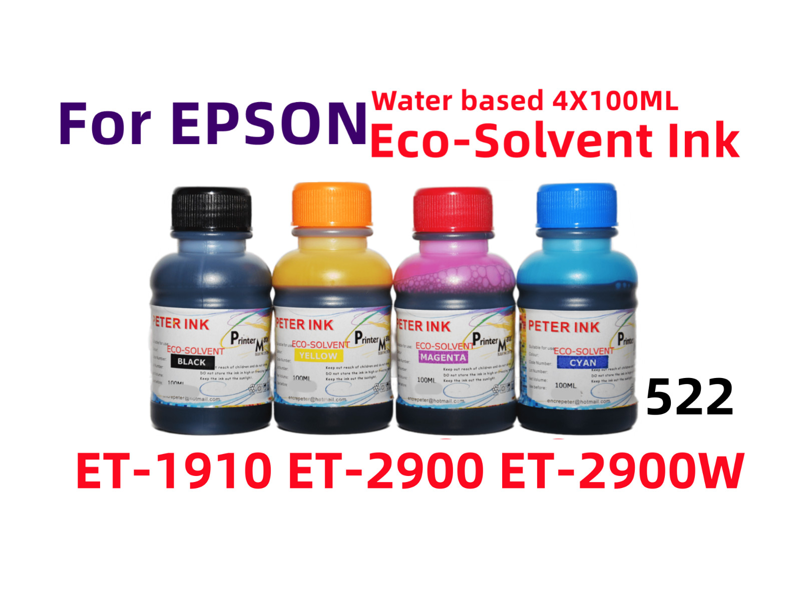 Eco Solvent Ink 4x100ml: Water-Based Transfer Ink for ET-2900W ET-2900 Printers