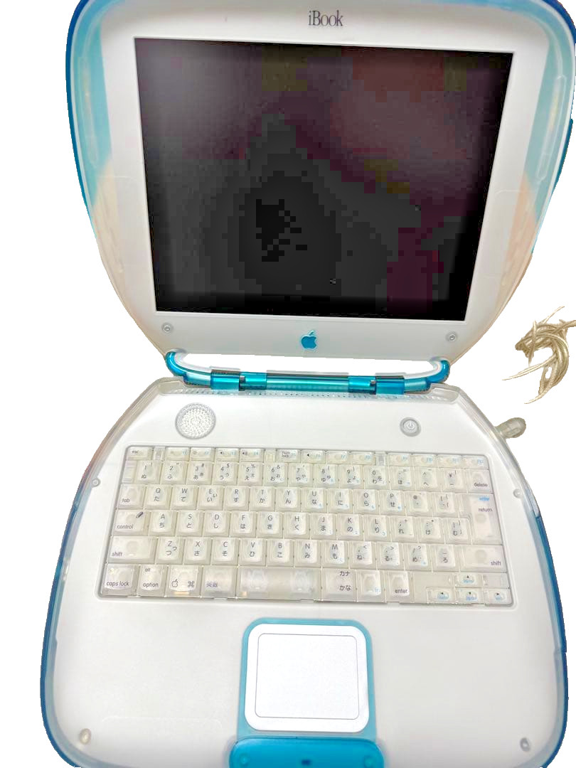 Apple iBook G3 Clamshell M2453 Blueberry Laptop w/Adapter Power-ON Junk "BUNDLE"