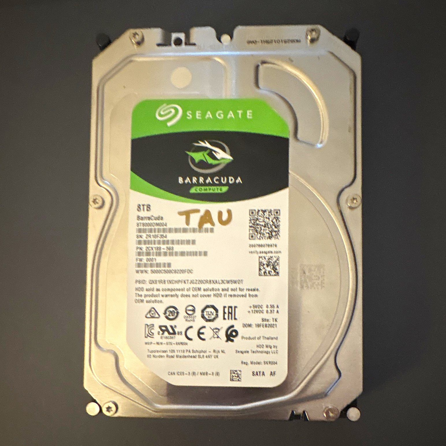 Seagate BarraCuda Compute 8TB 3.5" SATA Internal HDD 5400RPM ST8000DM004