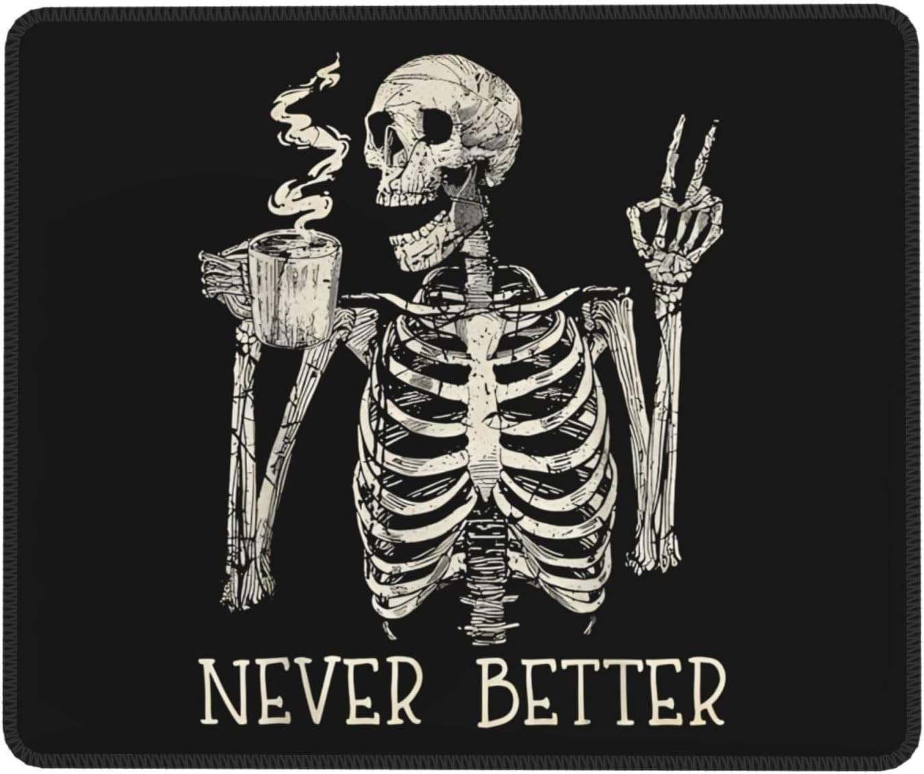 Skull Mouse Pad for Desk, Cute Skeleton Mouse Pads for Wireless Mouse, Funny Wat