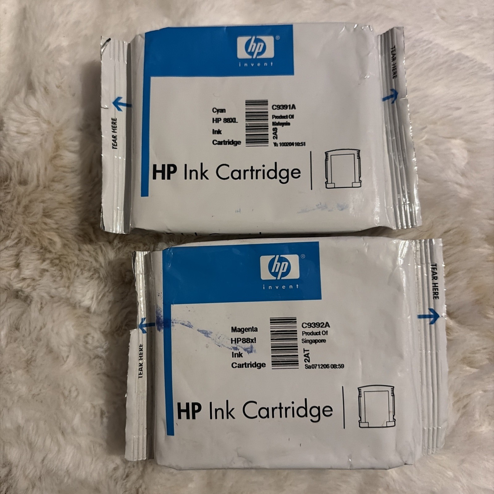 GENUINE HP 88XL High Yield Cyan & Magenta Ink Cartridge (C9391A) - SEALED Pkg