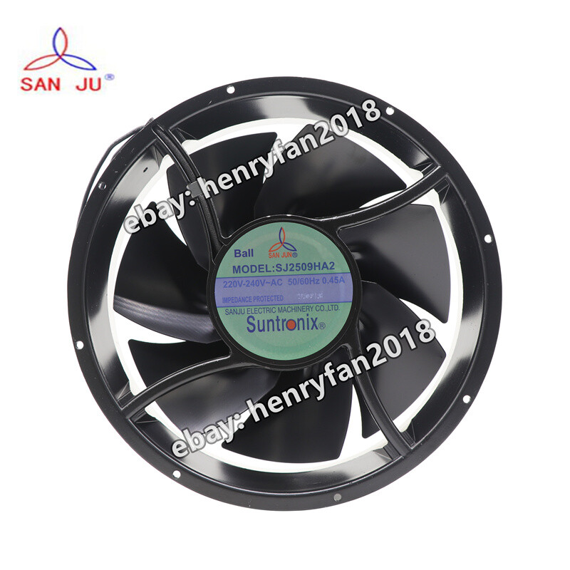 SANJUN Fan SJ2509HA2 AC 220-240V 0.45A 254*254*89MM 2-wires Electric Cabinet Fan
