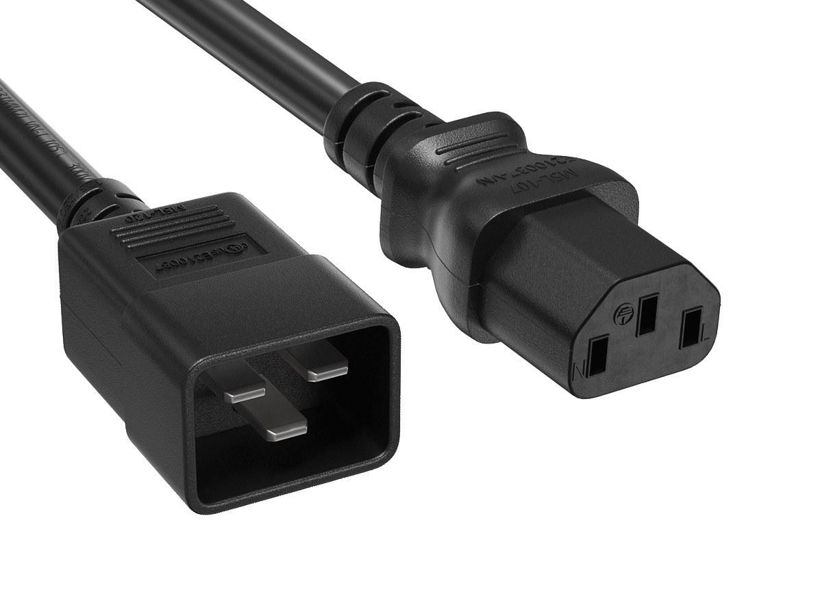 14 AWG Heavy Duty Power Cord (IEC320 C20 to IEC320 C13) - 3/4/6/8/10/15 ft