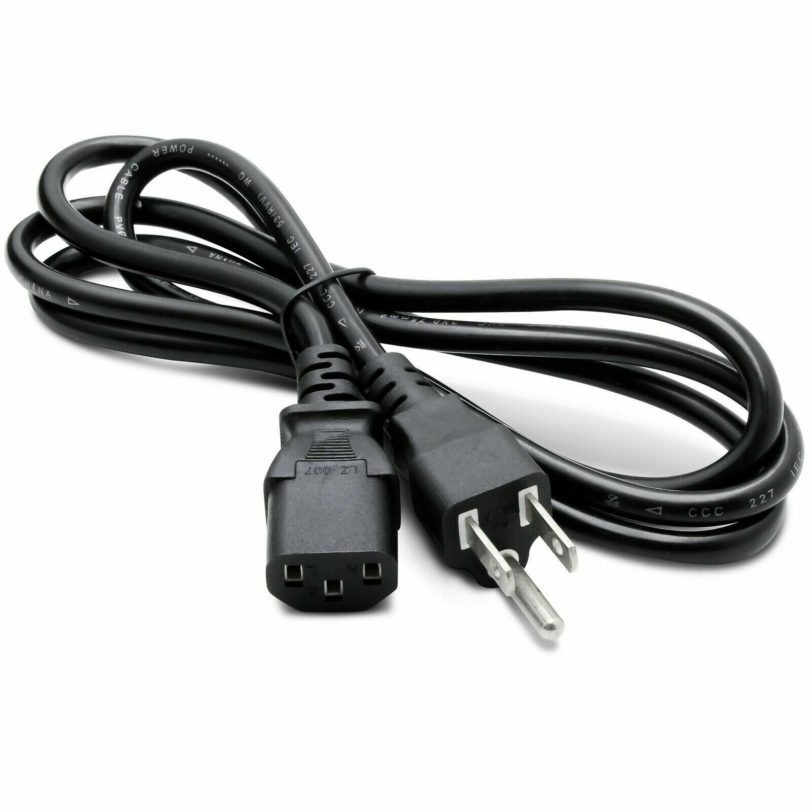 3-Prong IEC Power Supply Universal Cable Cord Plug Computer LCD CRT Monitor