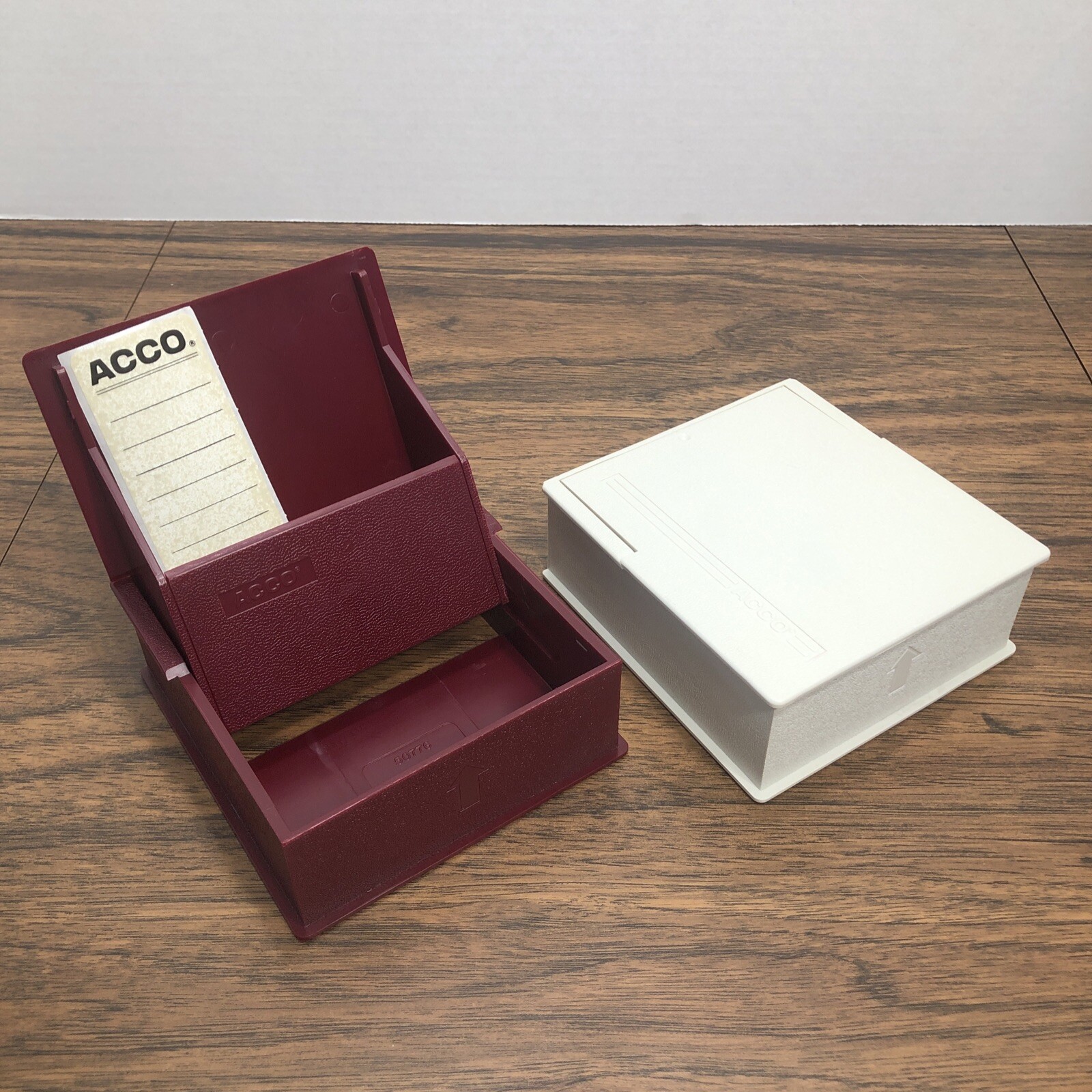 2x ACCO Vintage 10 Floppy Disk Holder Plastic 3.5" Diskette Library File Box 80s
