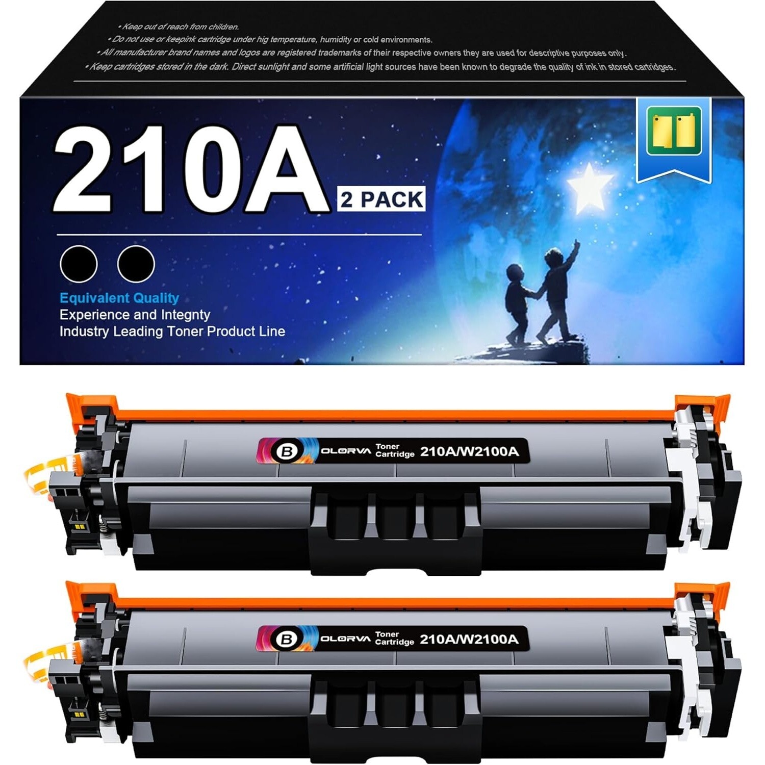 210A Black Toner Cartridges 2 Pack Replacement for HP 210A 210X Compatible Color