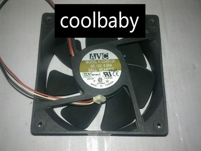 1pc AVC E1238B12H fan 120*120*38mm 3pin DC12V 0.6A