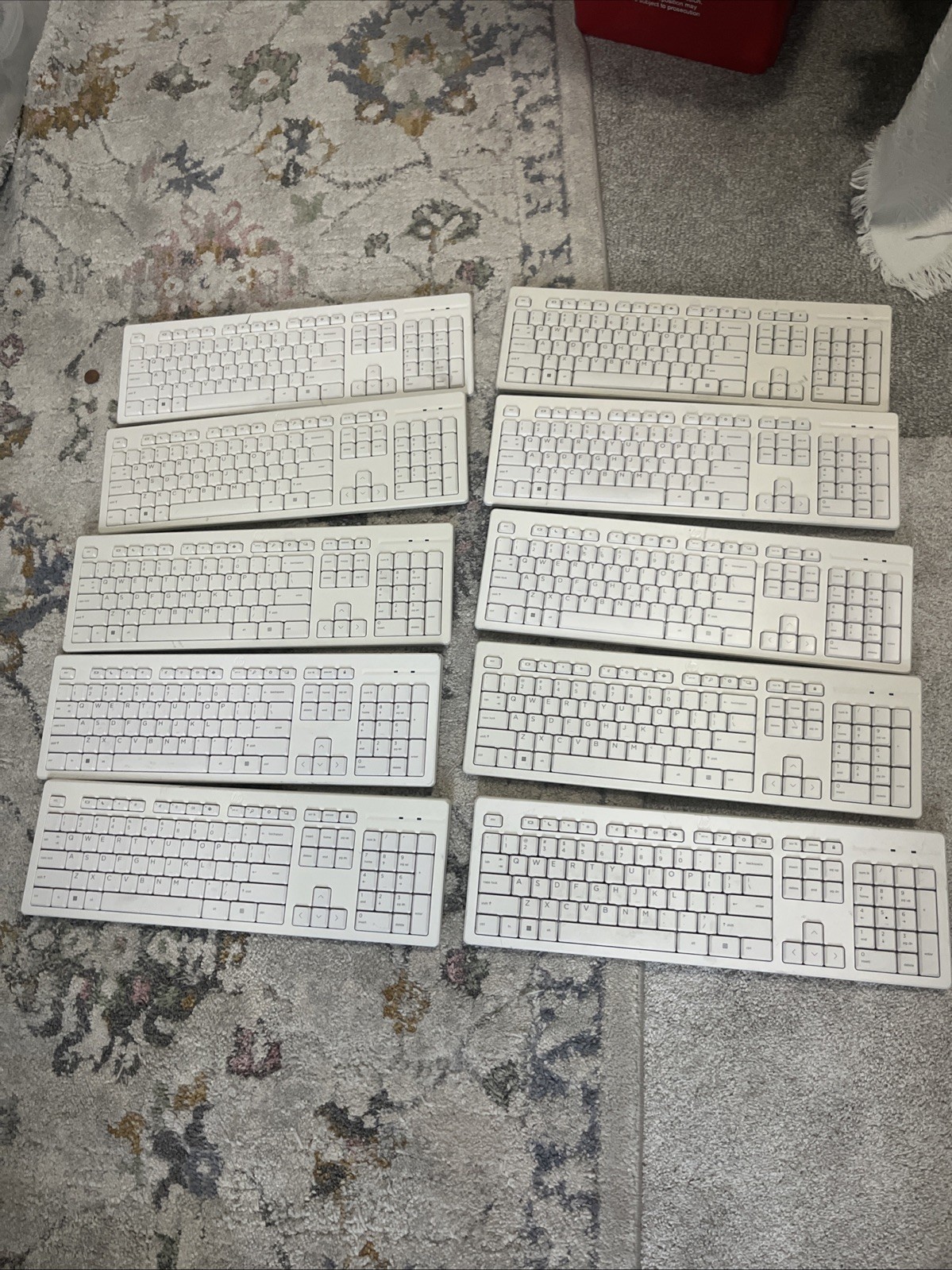 Lot of 10 HP 510 wireless keyboards TPA-P005K, P/N M99531-001, no USB receivers