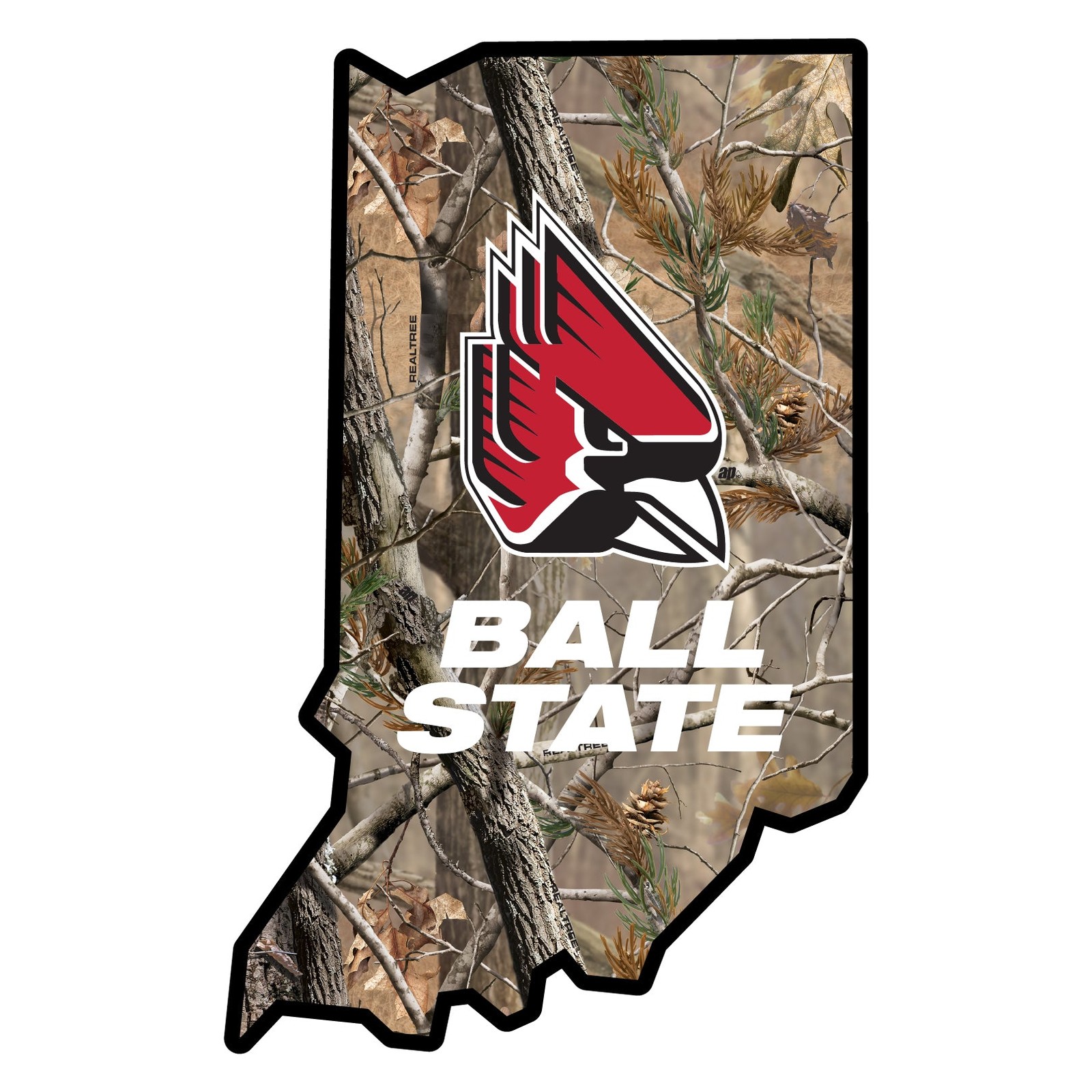 Ball State University Realtree Camouflage Sticker/Magnet