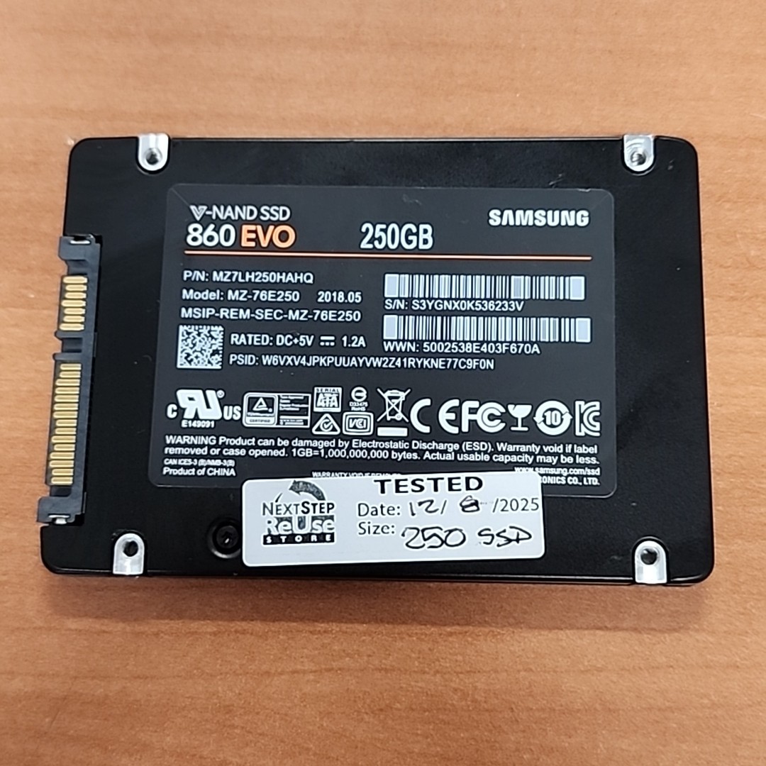 SAMSUNG MZ7LH250HAHQ MZ-76E250 Hard Drive 2.5" SSD 250GB