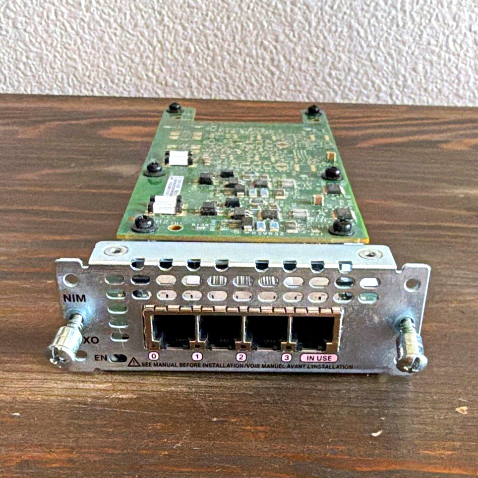 Cisco NIM-4FXO 4-Port Voice Interface NIM Module RJ-11/RJ-45