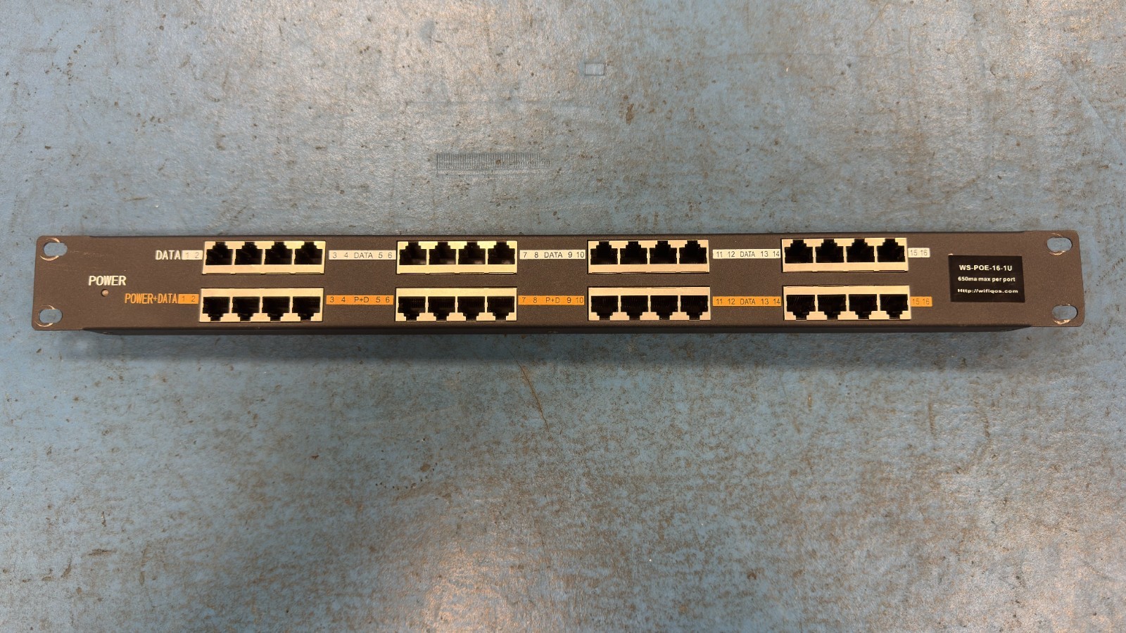 PoE Texas WS-GPOE-16-1U 16-Port Gigabit PoE Injector