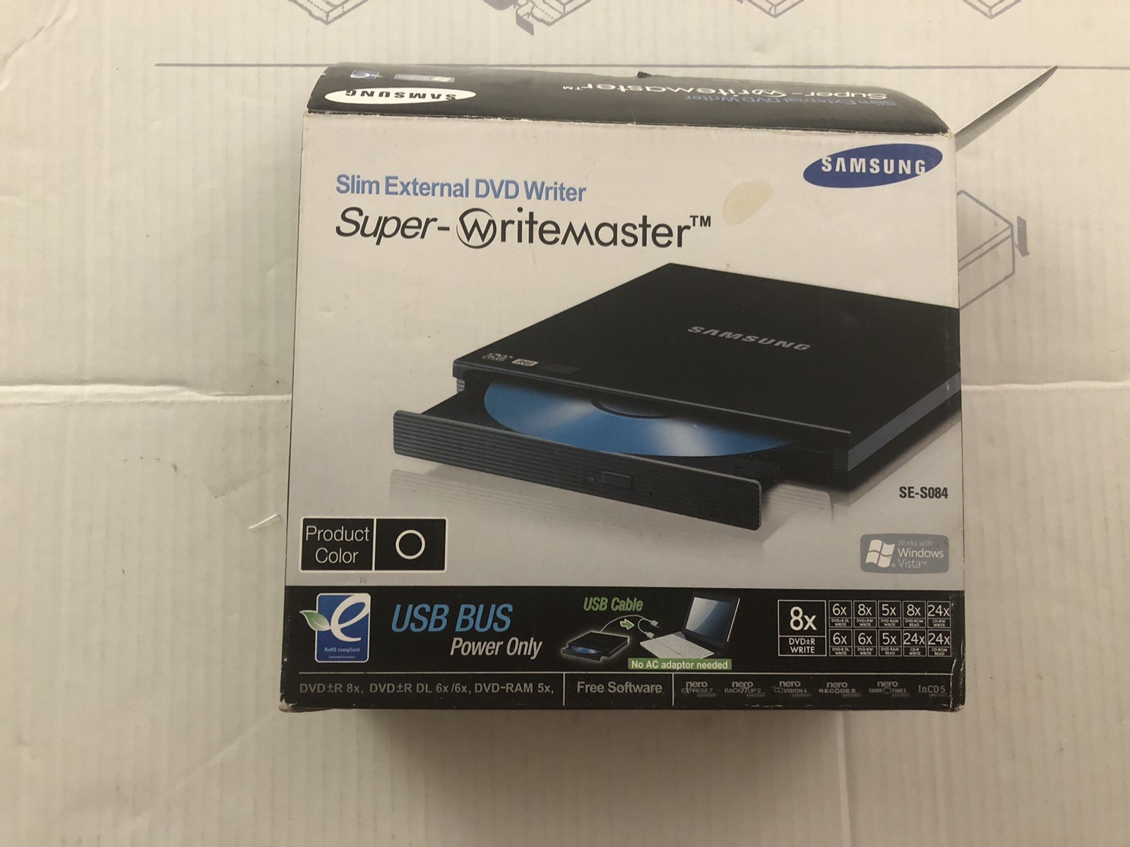 Samsung SE-S084 Super WriteMaster Slim External DVD Writer New