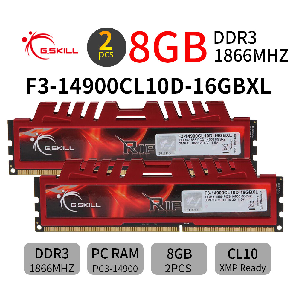 G.SKILL Ripjaws 16GB Kit 2x 8GB 240Pin DDR3 1866MHz PC3-14900 Desktop Memory RAM