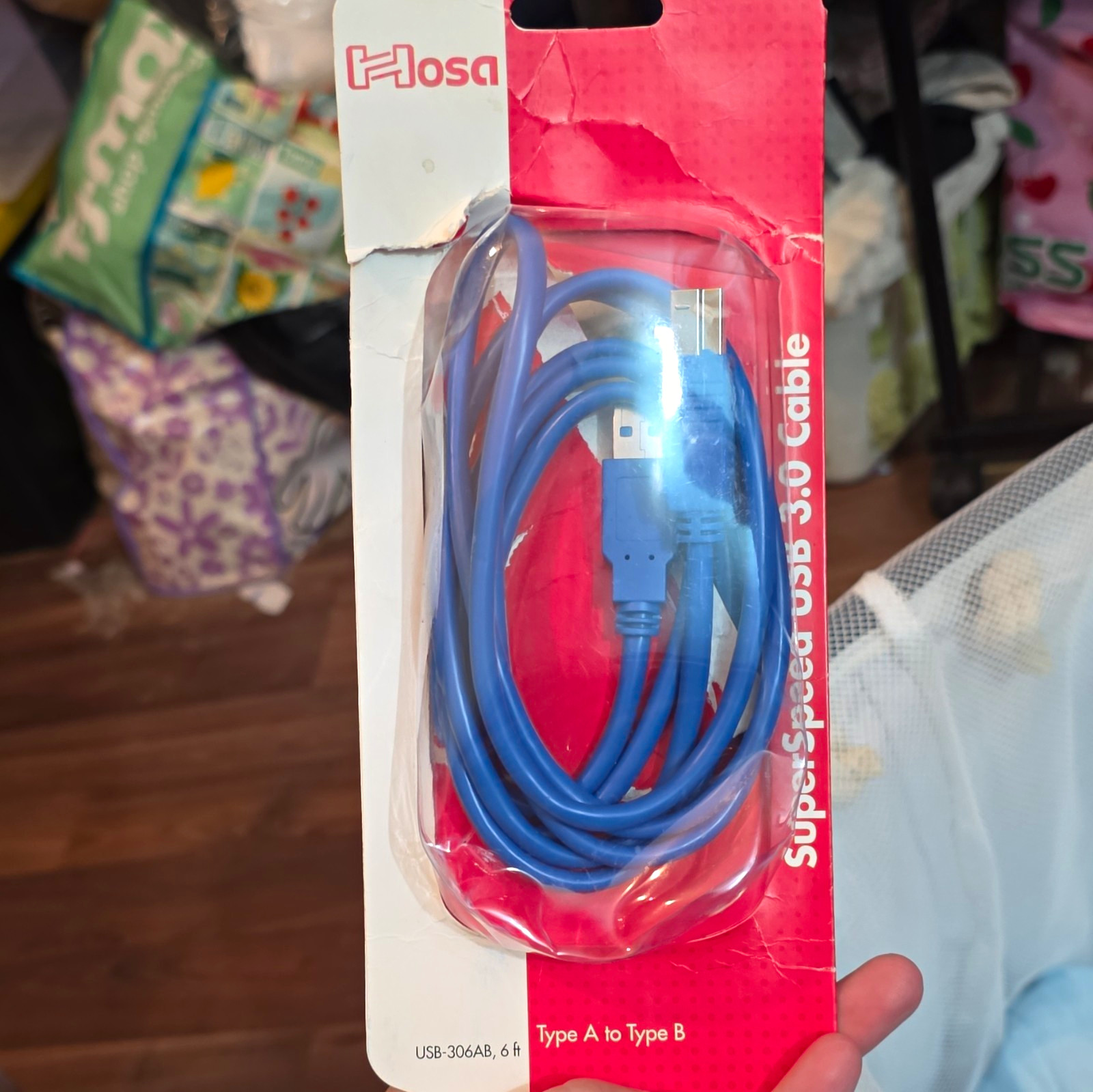 Hosa USB 3.0 USB-A to USB-B Round USB Cable 6 ft Blue USB-306AB