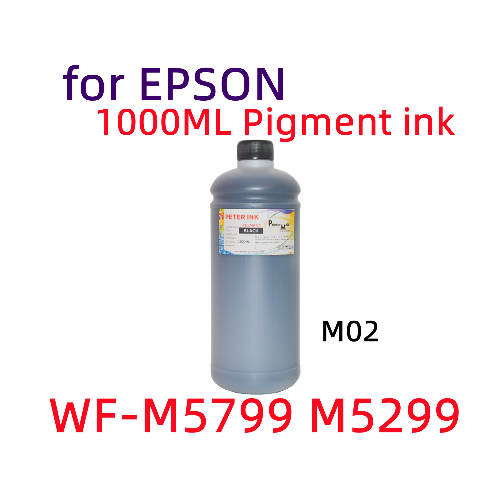 1000ML Premium Pigment Black refill ink WF-M5799 WF-M5299 M02 M02XL M02XXL