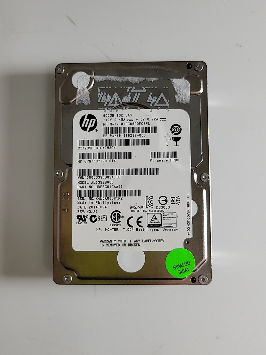 HP EG0600FCSPL 689287-003 Hard Drive SAS 2.5" 10K 600GB