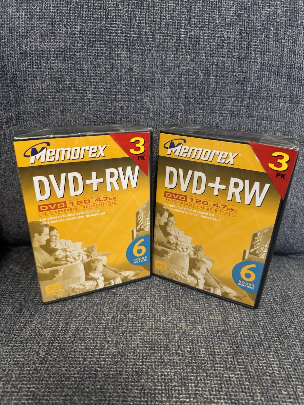 Lot Of 2 Memorex DVD+RW DVD 120 Rewritable Blank Disc 3 Pack 4.7GB New Sealed