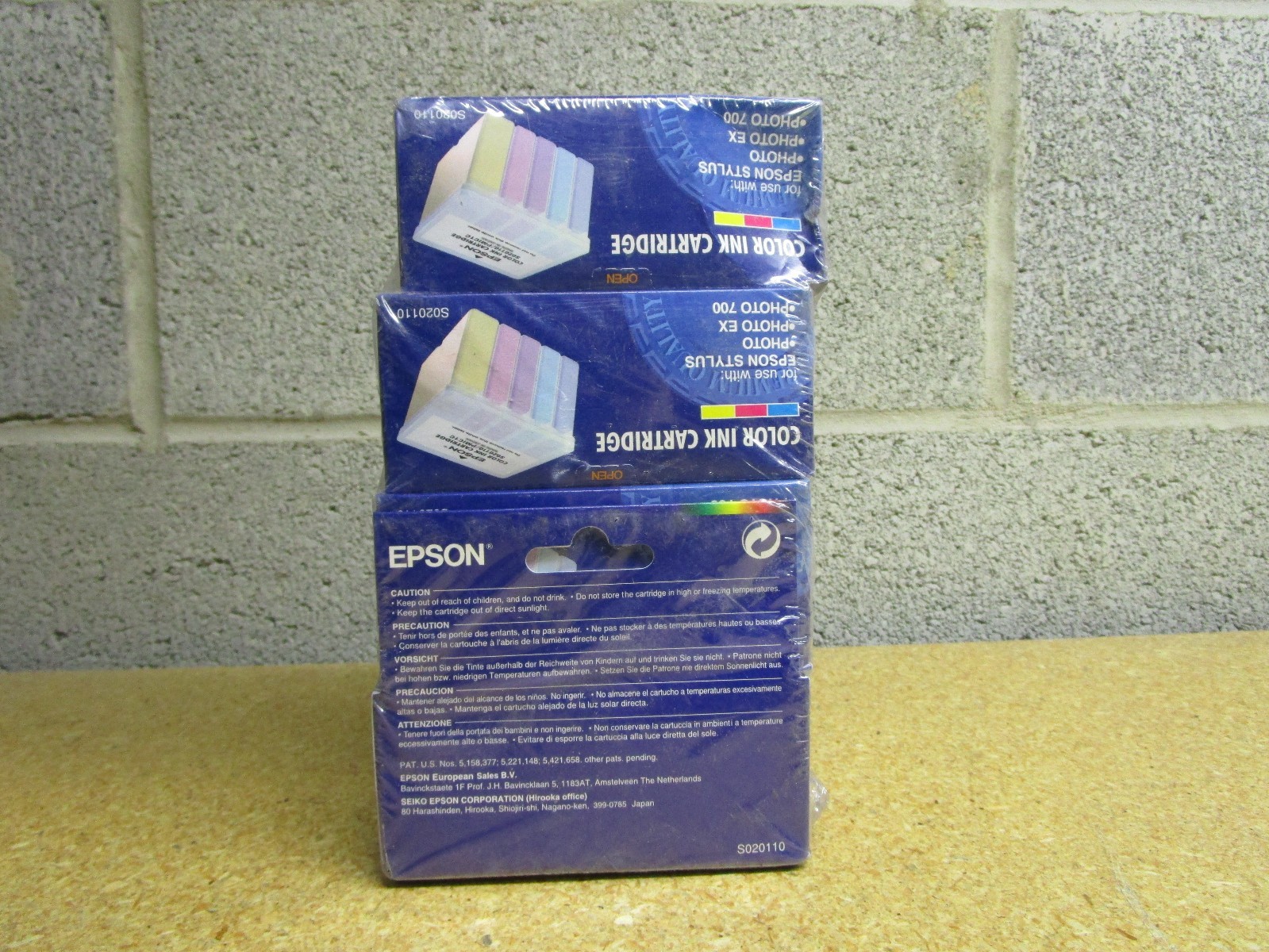 1 Lot of 4 Genuine EPSON Stylus S020093 C13S02011020 ink Cartridge Exp. 10/2005