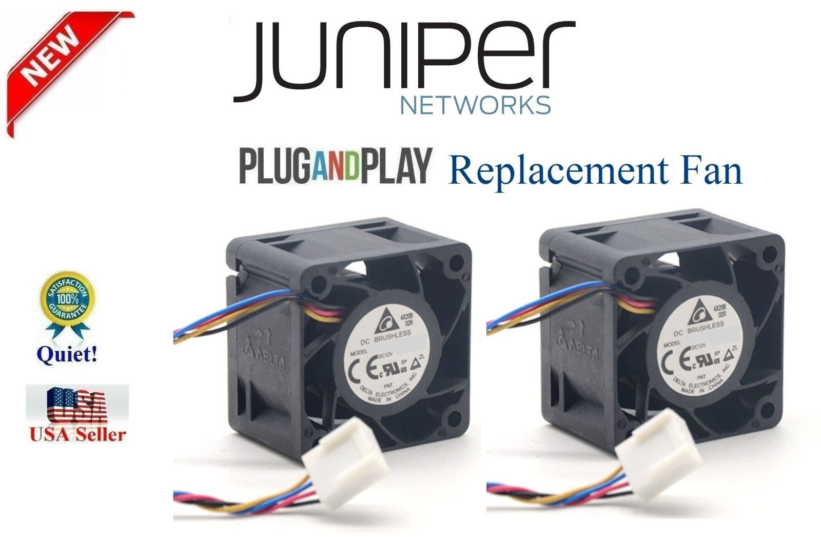 2x Quiet Replacement Fans for Juniper MX150