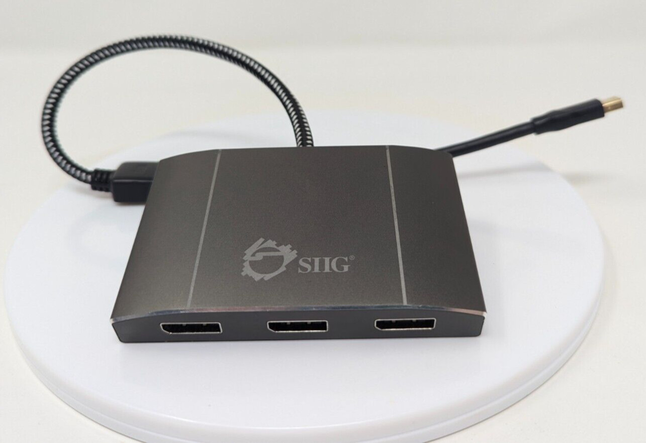 SIIG 3 Port DisplayPort MST Hub 4k - Muti Monitor Splitter 1x3 + Mini DP Adapter