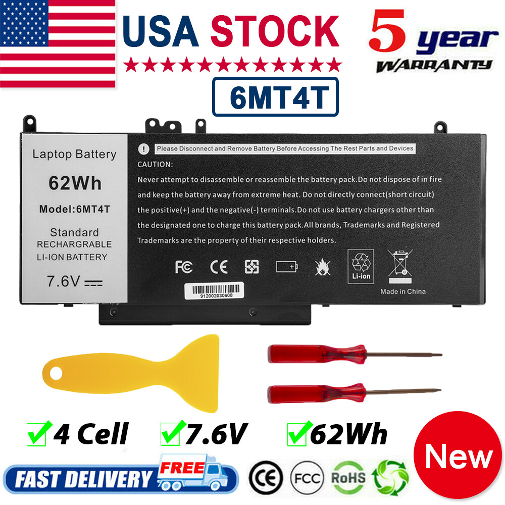 6MT4T Battery For Dell Latitude E5470 E5570 79VRK 7V69Y TXF9M 62Wh 7.6V US
