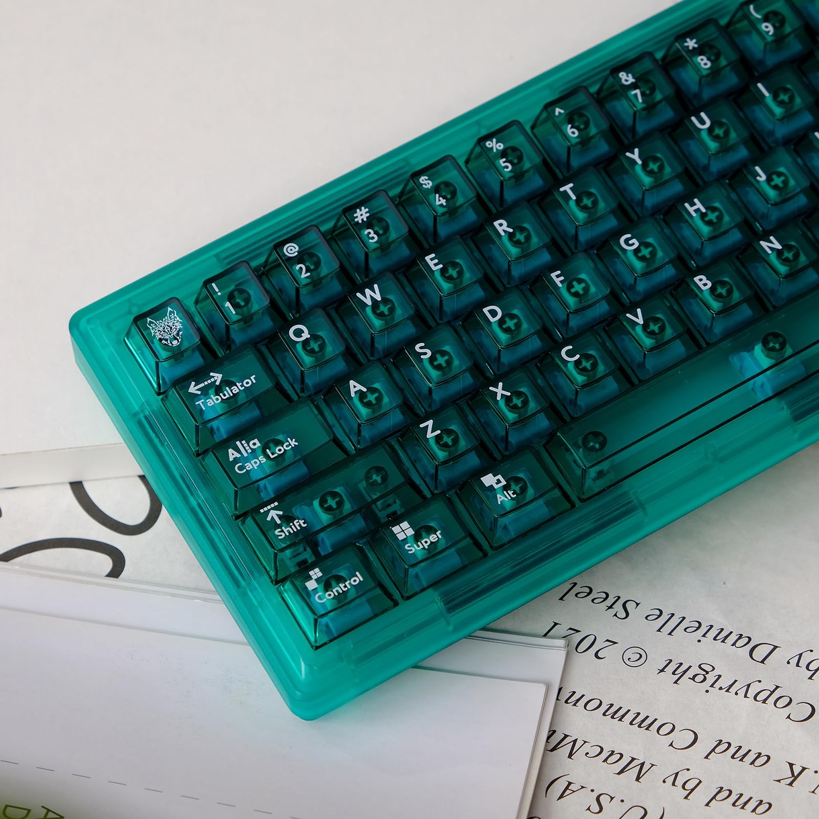 114 Keys Green Transparent Keycaps PC Cherry Profile Clear Set