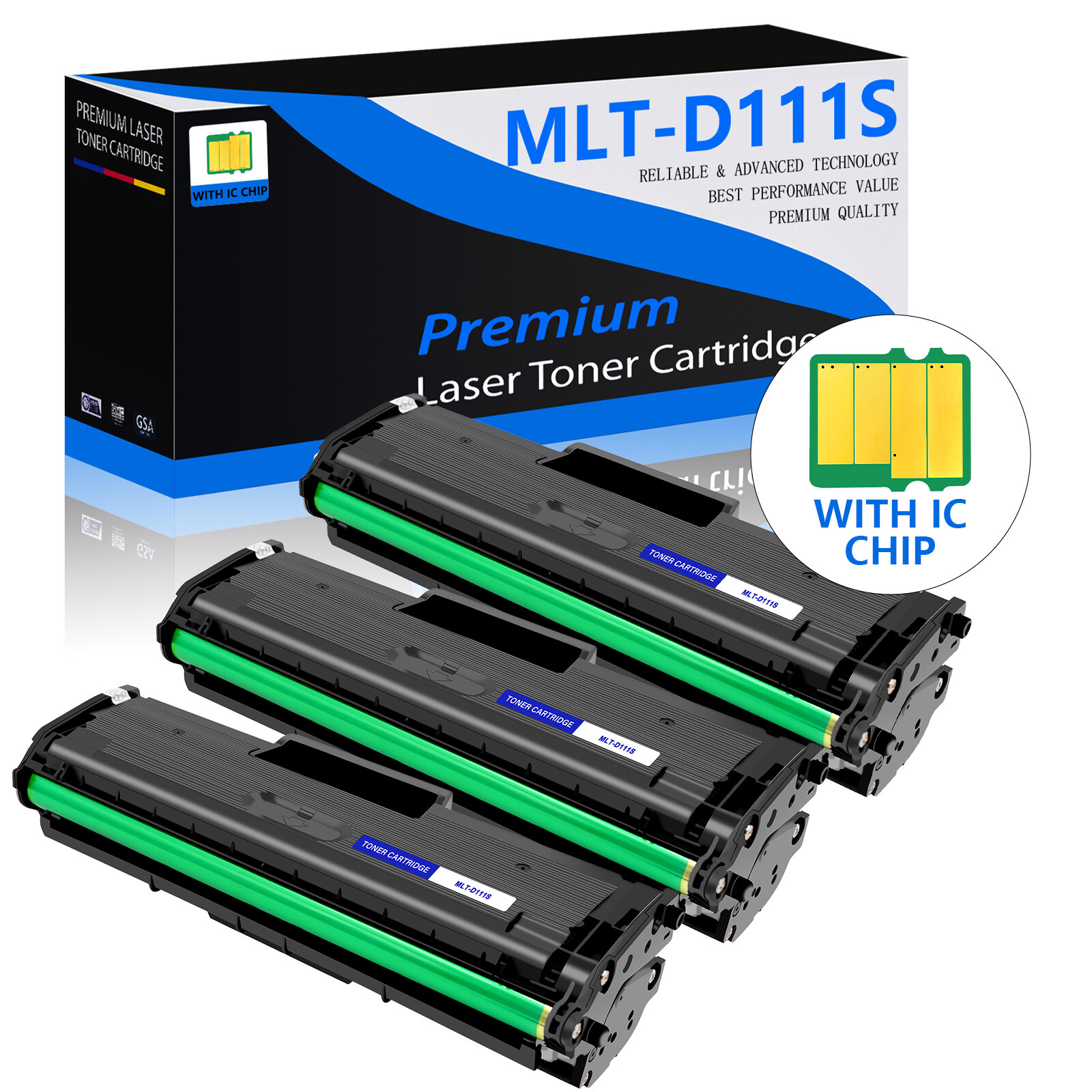 3 PK MLT-D111S Toner Cartridge For Samsung Xpress M2070W M2071W M2070F M2071FH