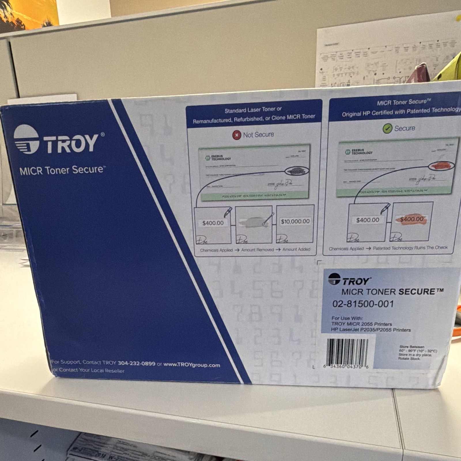 TROY Genuine/Original MICR Toner Secure 02-81500-001 Black for HP P2035 P2055