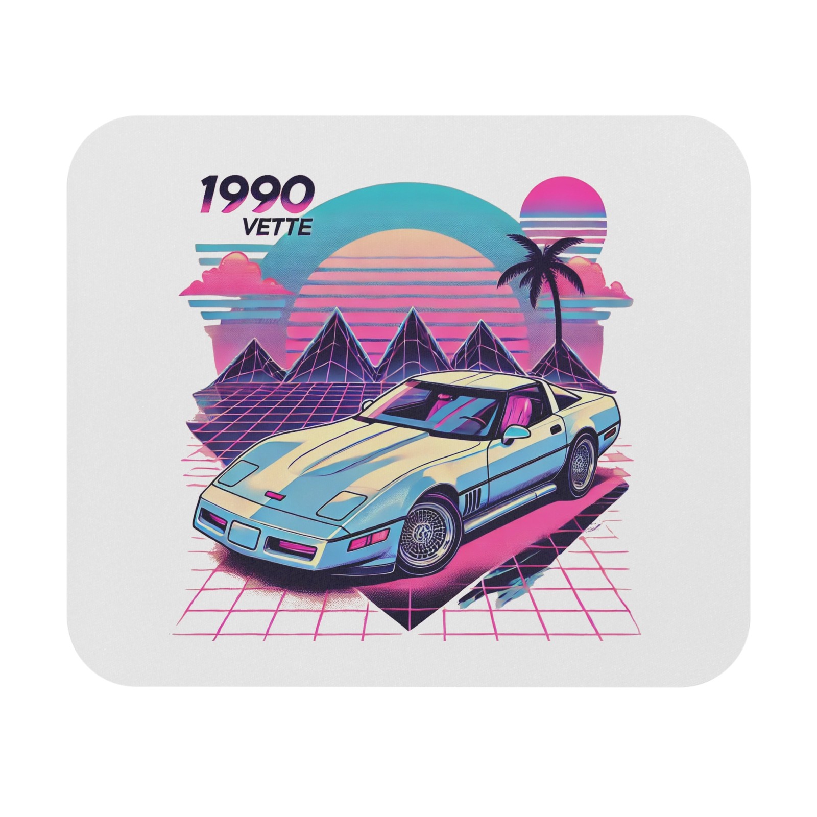 1990 Corvette C4 Mouse Pad Retro 80s 90s Vaporwave Chevy Sports Car Desk Mat