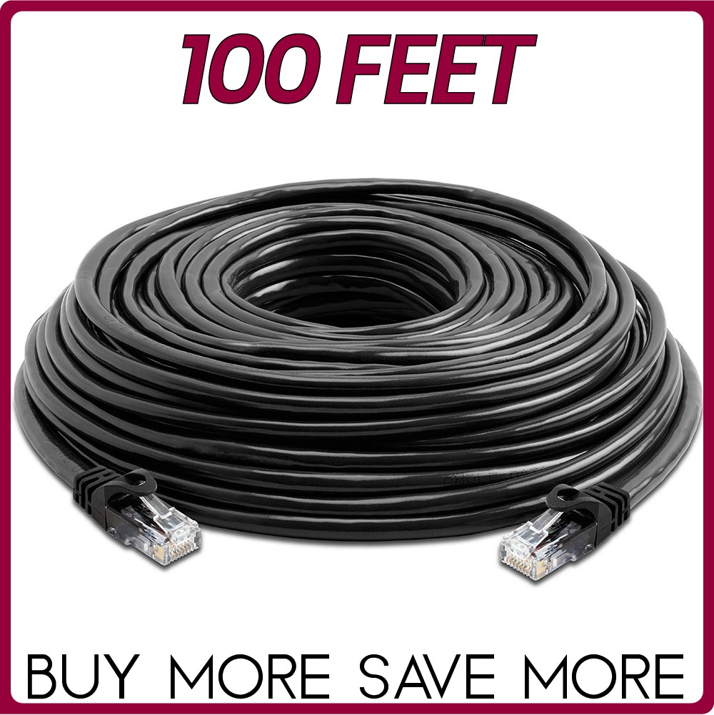 Black Cat6 Patch Cable Ethernet RJ-45 Cat6 Cord Internet LAN Network Wire LOT