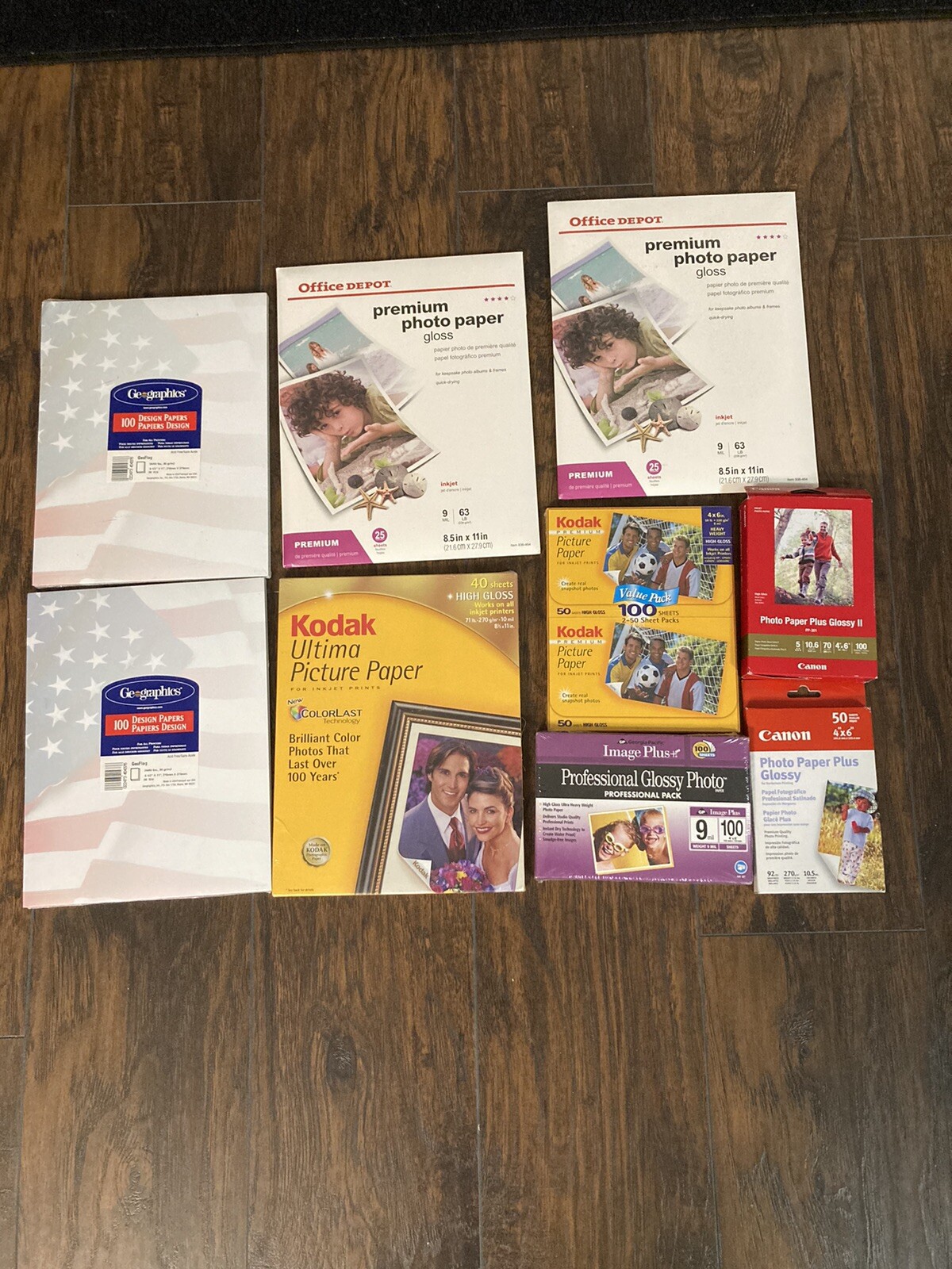 BIG LOT OF 11 BRAND NEW PHOTO PAPER, DESIGN PAPER NEW