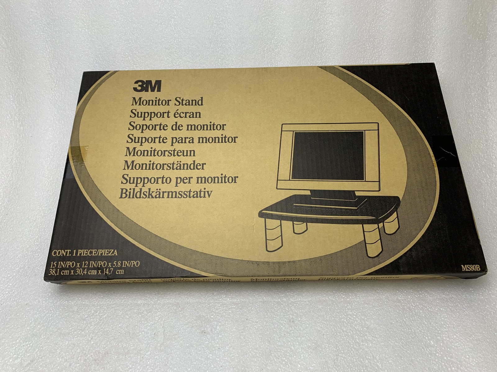 3M Adjustable Monitor Stand MS80B Riser Three Segment Adjustable Height
