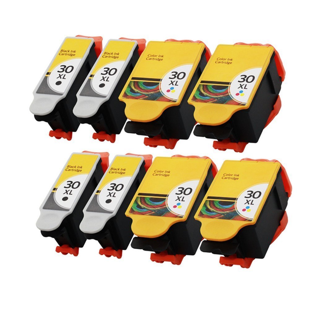 8PK INK CARTRIDGE FOR KODAK 30 XL ESP C100 C110 C115 C300 C310 HERO 3.1 5.1 