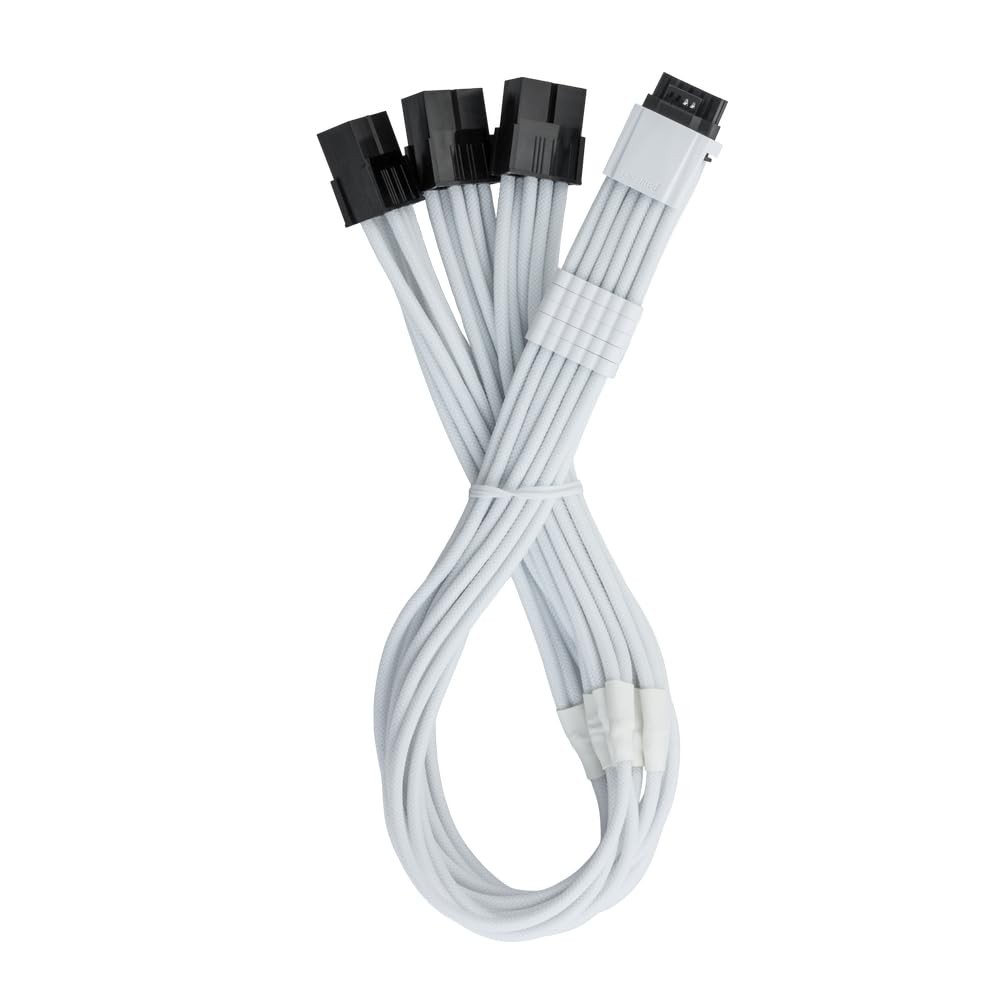 16pin to Triple 8pin PCIe Extension, 45cm, White, StealthSense Technology, Gr...