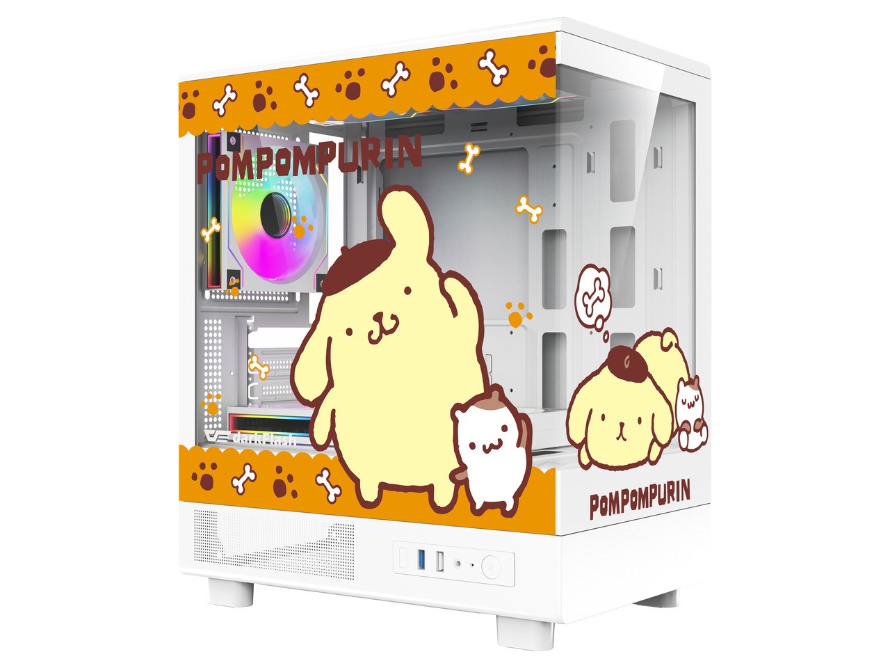 darkFlash DB330M MOTI Mini M-ATX Gaming PC Case, Sanrio Pom Pom Purin Official