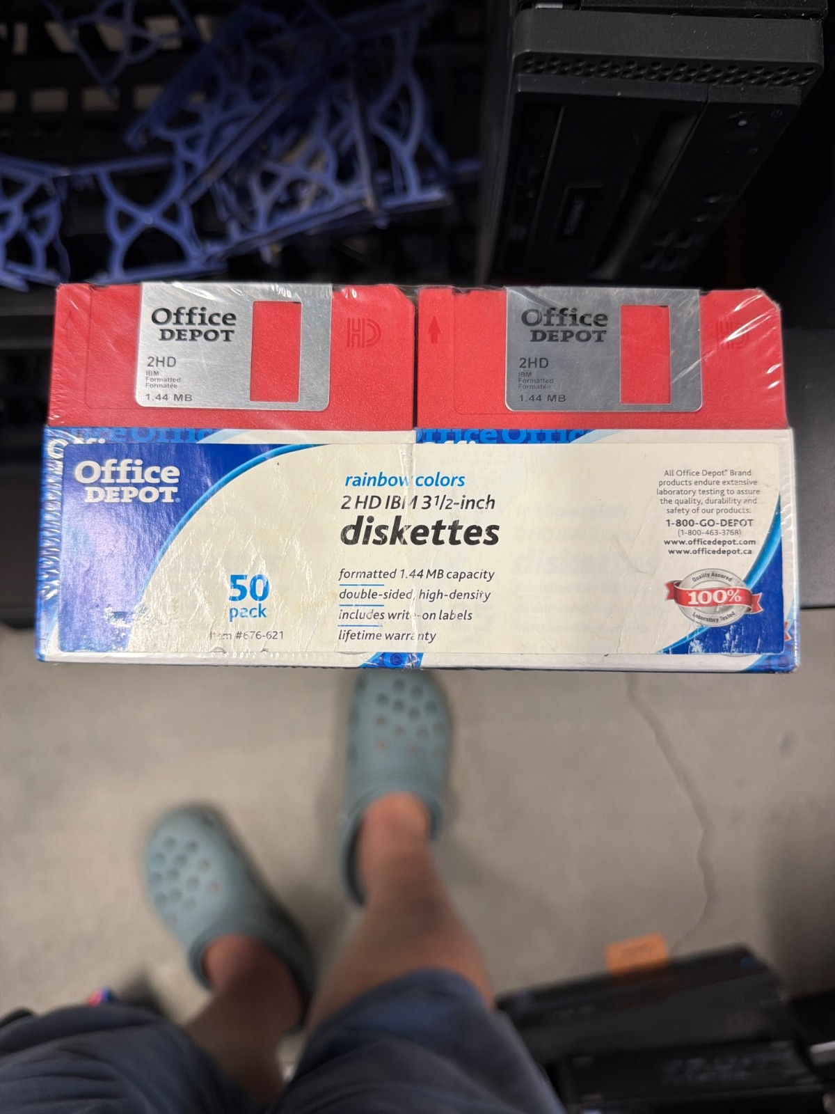 Office Depot Diskettes Rainbow 50 Pack 2HD 1.44 MB IBM Formatted 3.5" Sealed