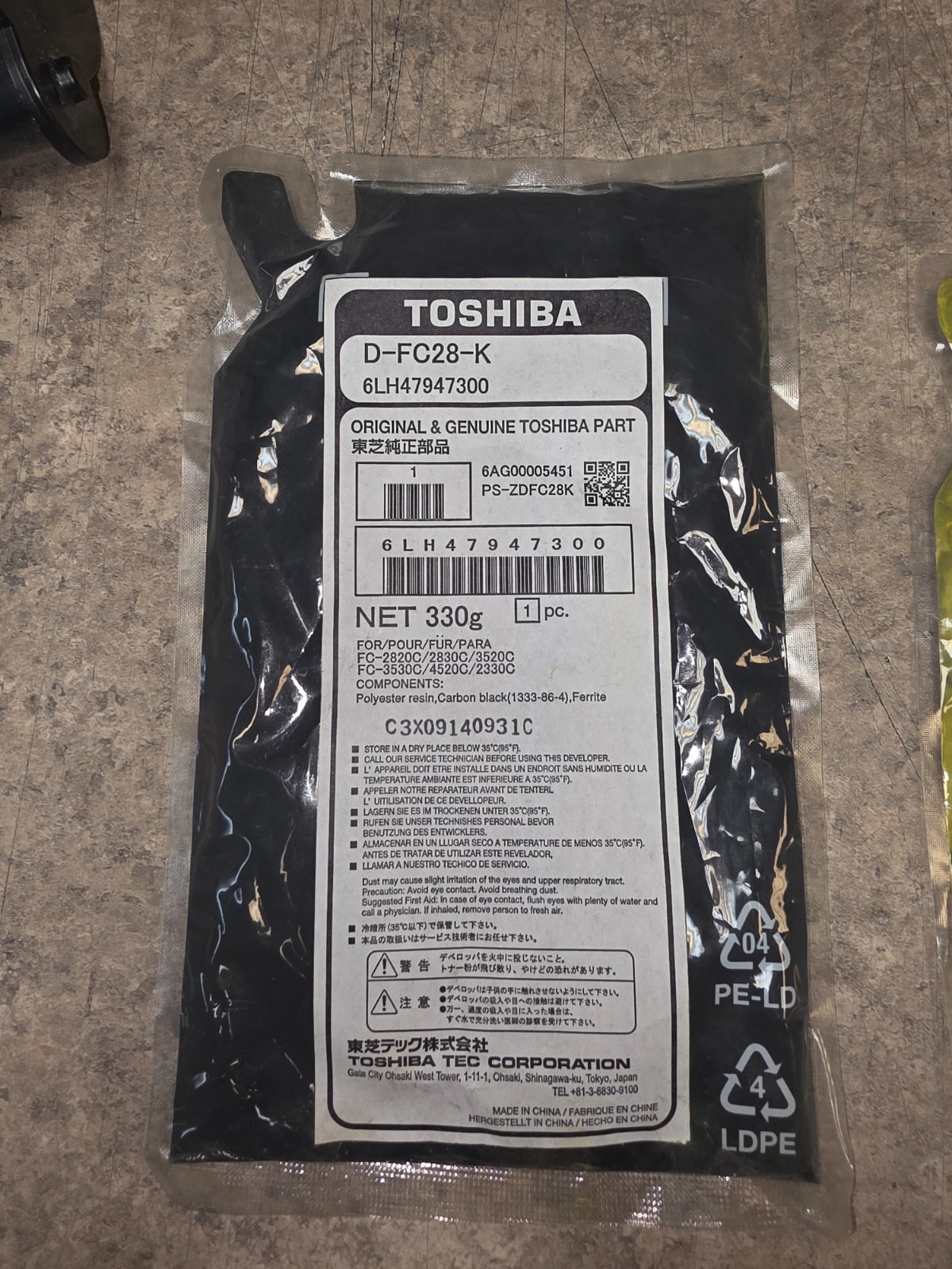Toshiba D-FC28-K Developer Black for Toshiba e-Studio FC-4520c