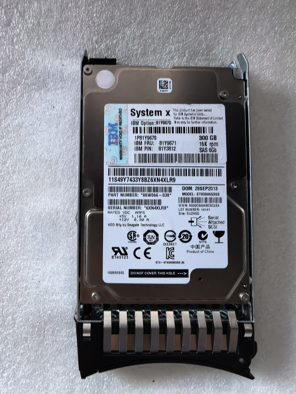 For IBM 81Y9671 300G 15K SAS 2.5 6GB 81Y3812 M2M3M4 Hard Drive