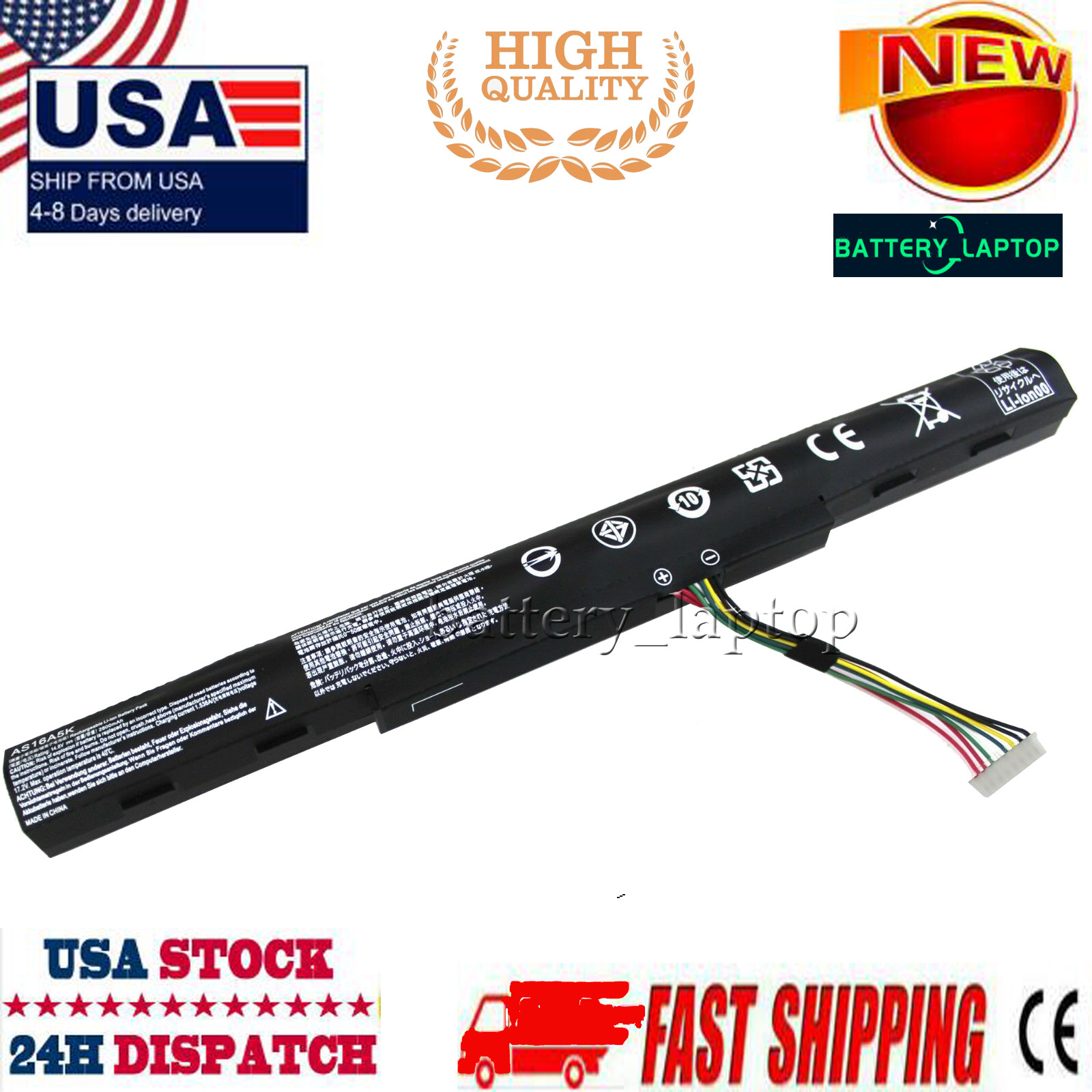 AS16A5K AS16A8K 4ICR19/66 Battery for Acer Aspire E15 E5-575 N16Q2 E5-576G 