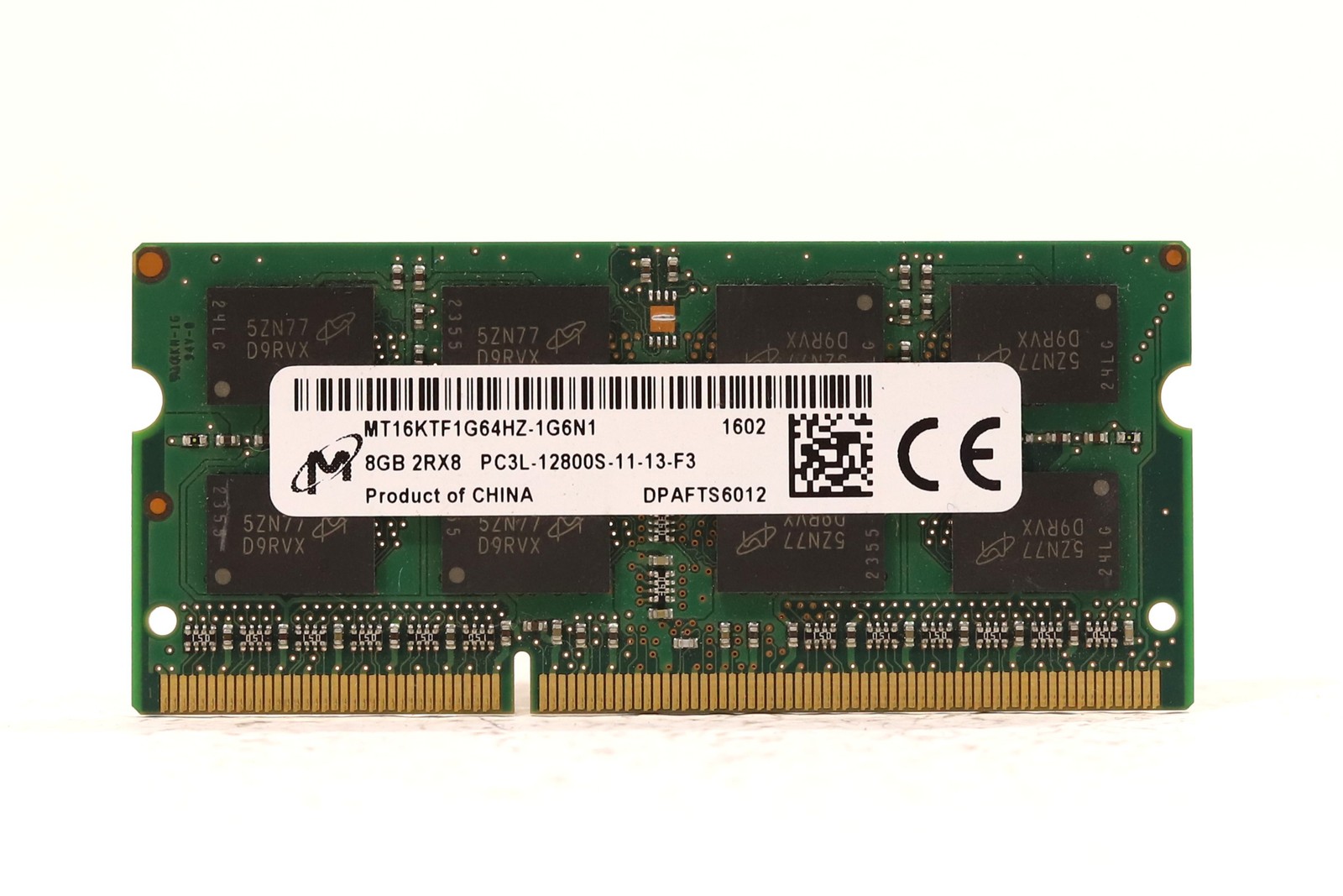 Micron 8GB 2Rx8 PC3L-12800S-11-13-F3 Laptop Memory P/N: MT16KTF1G64HZ-1G6N1