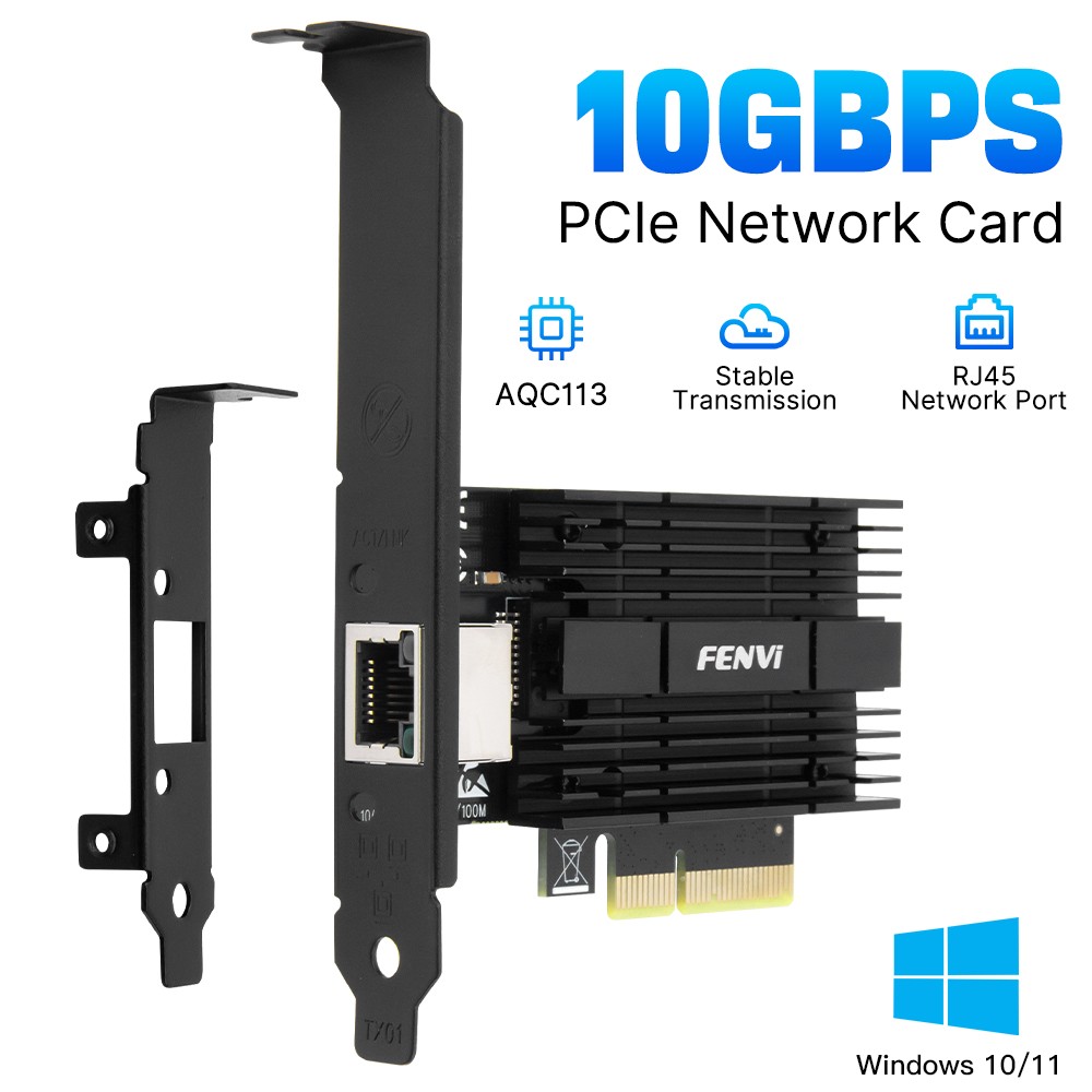 10GBase-T PCIe X4 Network Adapter Marvell AQC113 RJ45 Ethernet Controller NIC